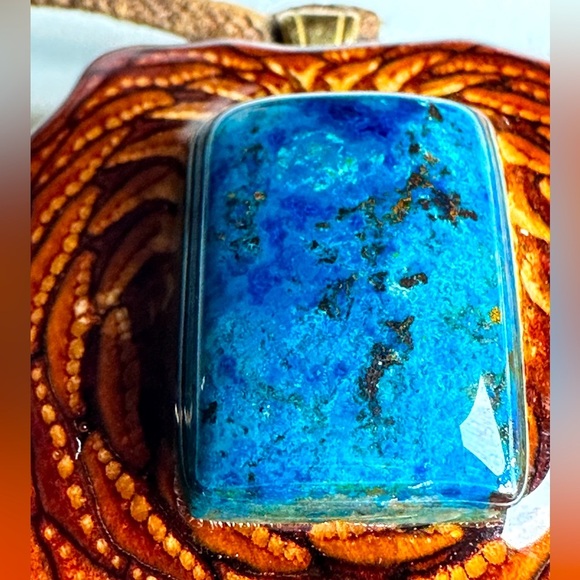 🛍️soldNECKLACE Handcrafted Pinecone pendant center cut heart on cord 4007 B - Picture 3 of 14